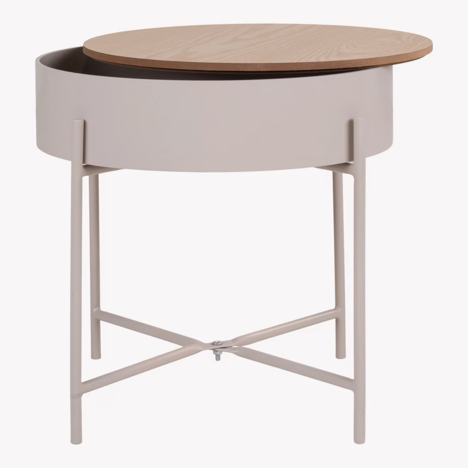 Beež metallraamiga abilaud melamiinplaadiga, 40×40 cm Sisco - 5