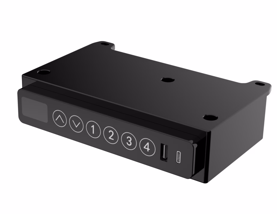 Elektriliselt reguleeritav kirjutuslaud Activejet ET119W-C, pähklipuu tooni/must, 140,4 × 70,4 cm, 4 mälukohaga - 13