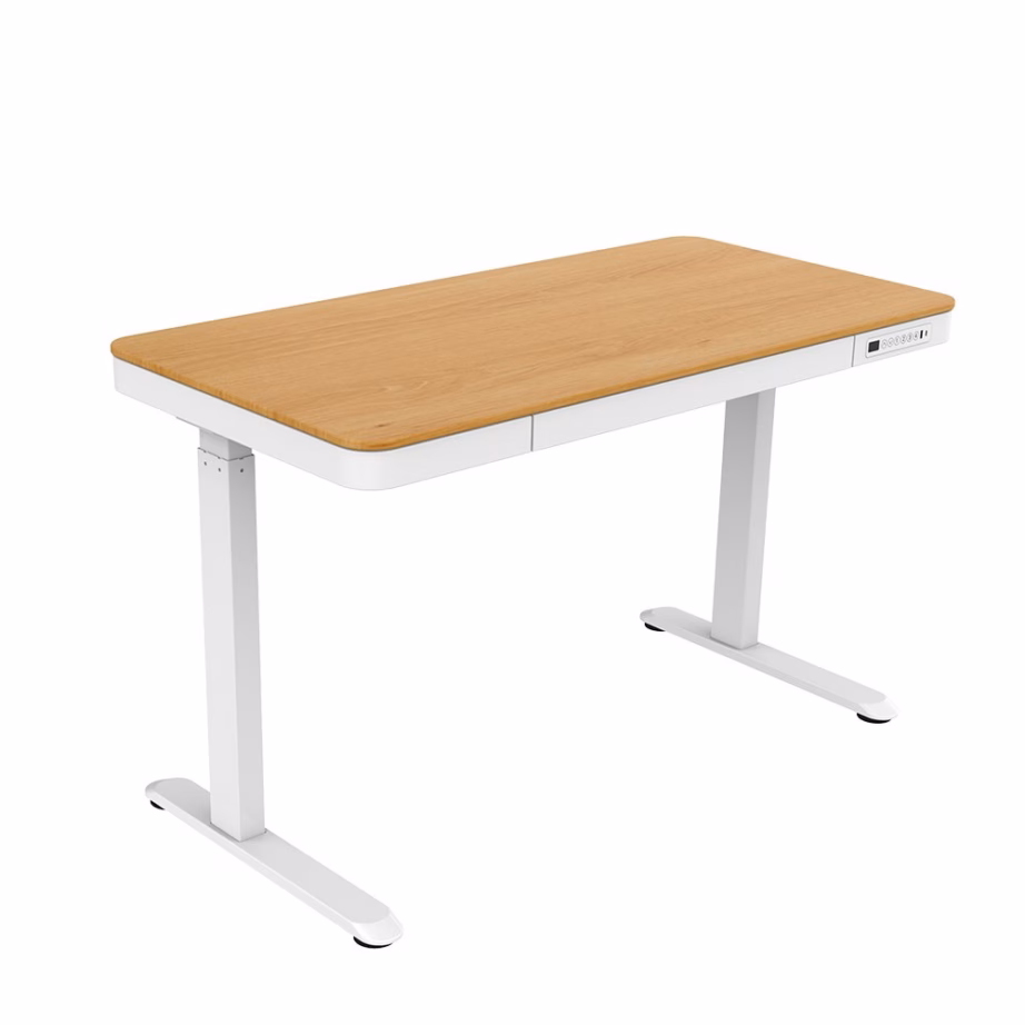 Mälufunktsiooniga elektriliselt reguleeritav kirjutuslaud Activejet ET119S, 120 × 60 cm, valge/tammepuidu tooni - 2