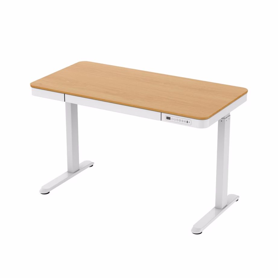 Mälufunktsiooniga elektriliselt reguleeritav kirjutuslaud Activejet ET119S, 120 × 60 cm, valge/tammepuidu tooni - 3