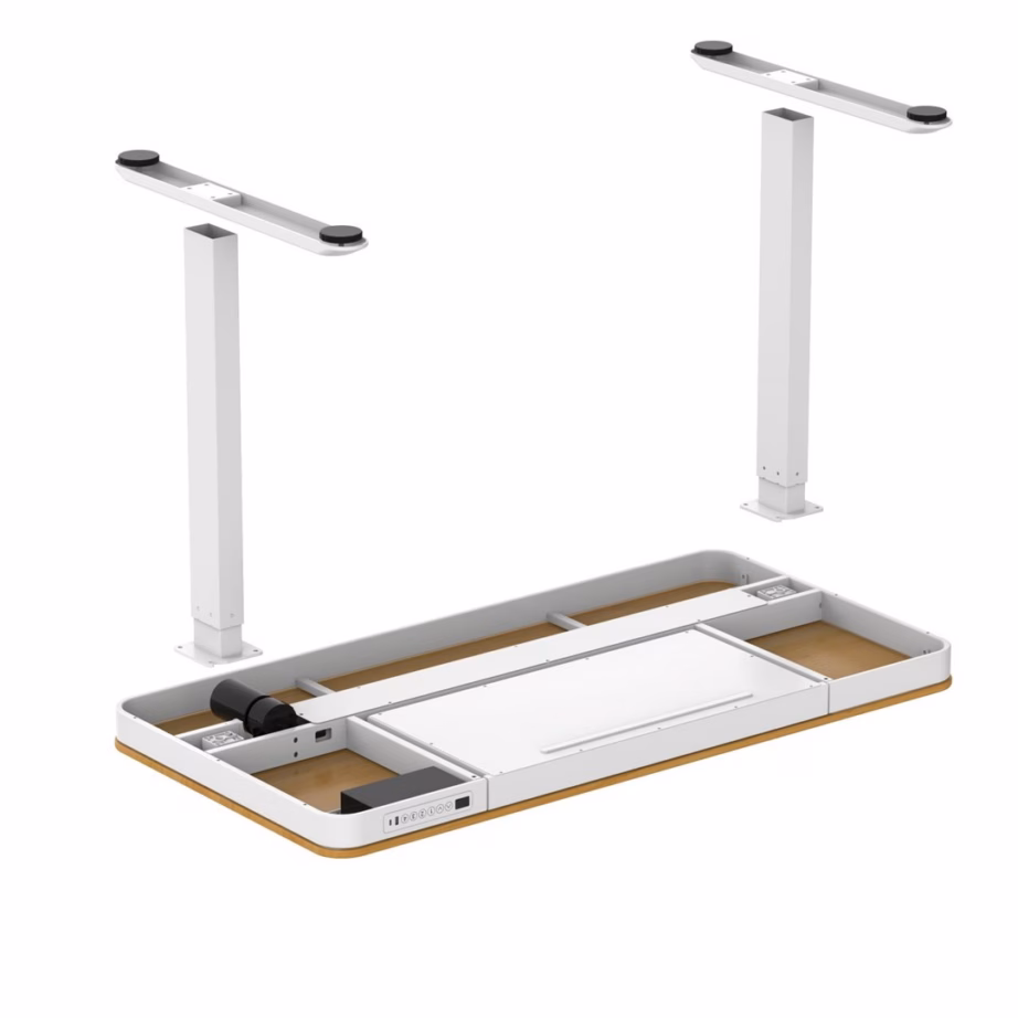 Mälufunktsiooniga elektriliselt reguleeritav kirjutuslaud Activejet ET119S, 120 × 60 cm, valge/tammepuidu tooni - 12