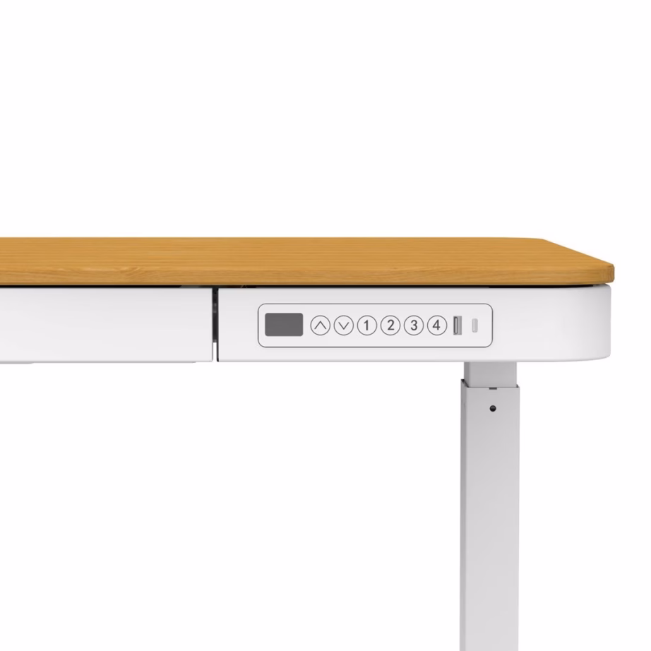 Mälufunktsiooniga elektriliselt reguleeritav kirjutuslaud Activejet ET119S, 120 × 60 cm, valge/tammepuidu tooni - 13