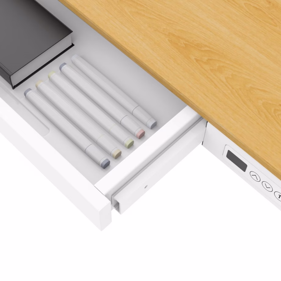 Mälufunktsiooniga elektriliselt reguleeritav kirjutuslaud Activejet ET119S, 120 × 60 cm, valge/tammepuidu tooni - 14