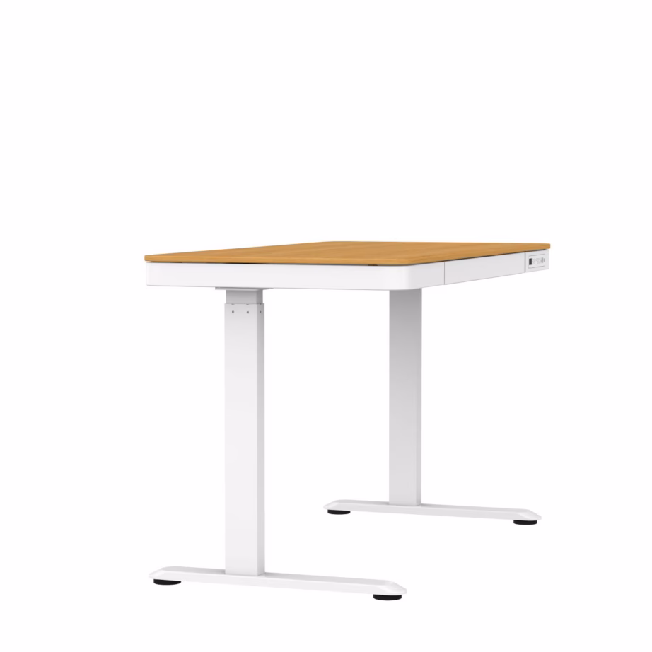 Mälufunktsiooniga elektriliselt reguleeritav kirjutuslaud Activejet ET119S, 120 × 60 cm, valge/tammepuidu tooni - 26