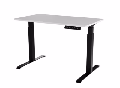 Kolme mälukohaga elektriliselt reguleeritav kirjutuslaud Cama Meble MOON, 121 × 67 cm, must/valge