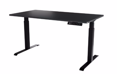 Kolme mälukohaga elektriliselt reguleeritav kirjutuslaud Cama Meble MOON LONG, 150 × 80 cm, must/antratsiit