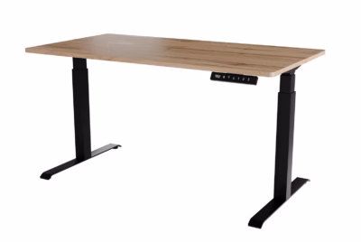Mälufunktsiooniga elektriliselt reguleeritav kirjutuslaud Cama Meble MOON LONG, 150 × 80 cm, must/Wotani tamme tooni