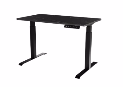 Kolme mälukohaga elektriliselt reguleeritav kirjutuslaud Cama Meble MOON, 121 × 67 cm, must/San Sebastiani viimistlusega