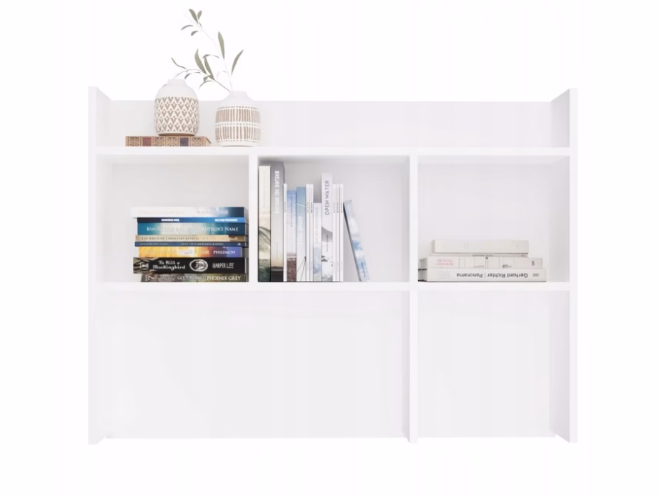 Lauaplaadile kinnitatav kirjutuslaua pealisehitis TOP E SHOP, 4 avatud riiulit, matt valge - 5