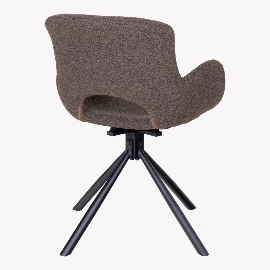 Bouclé-kattega pöörlev söögitool Amorim, mushroom-toonis - 5