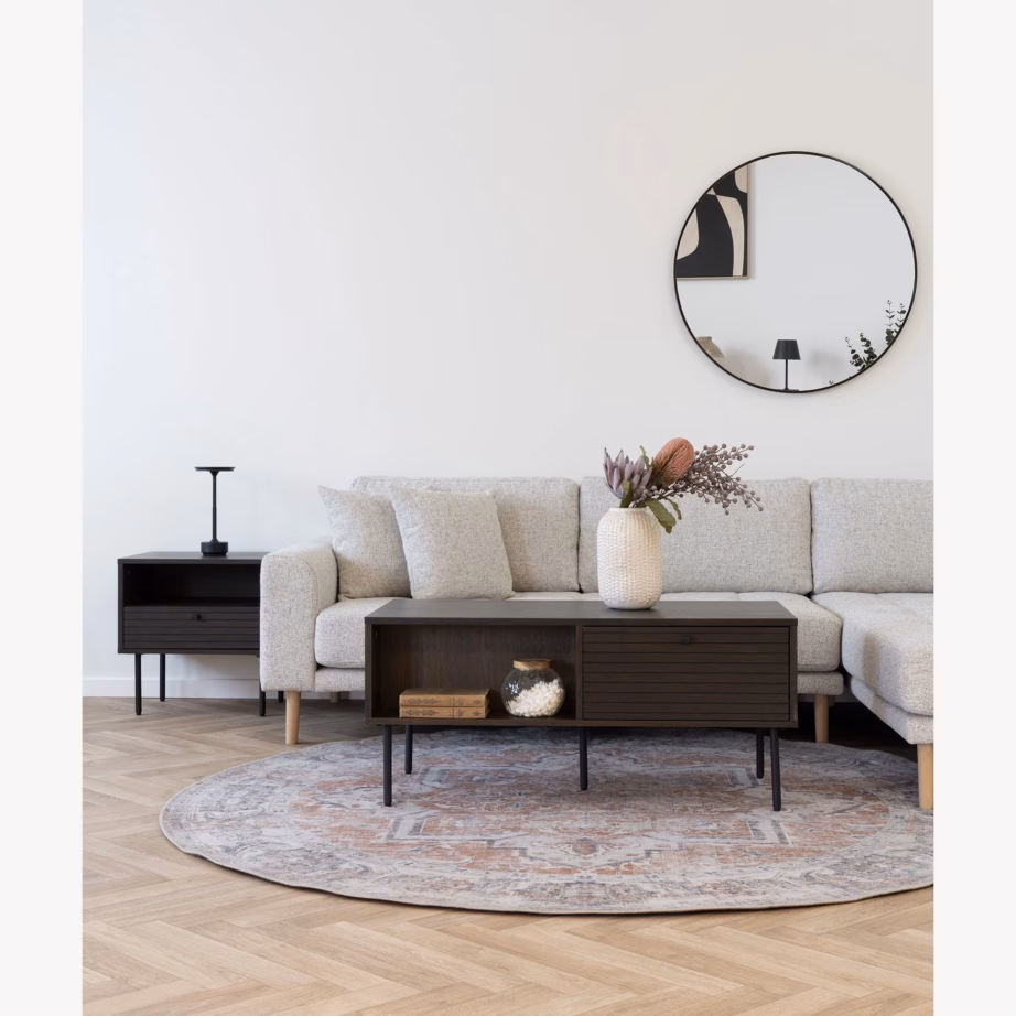 Diivanilaud suitsutatud tammespooniga ja 2 sahtliga Kyoto 50x100x45 cm - 2