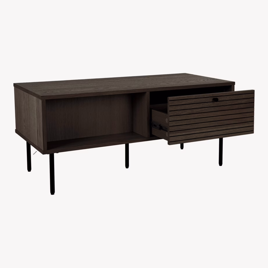 Diivanilaud suitsutatud tammespooniga ja 2 sahtliga Kyoto 50x100x45 cm - 3