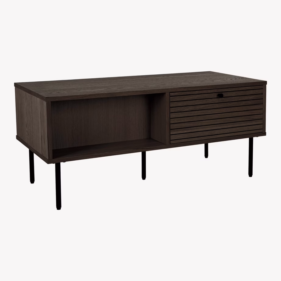 Diivanilaud suitsutatud tammespooniga ja 2 sahtliga Kyoto 50x100x45 cm - 9