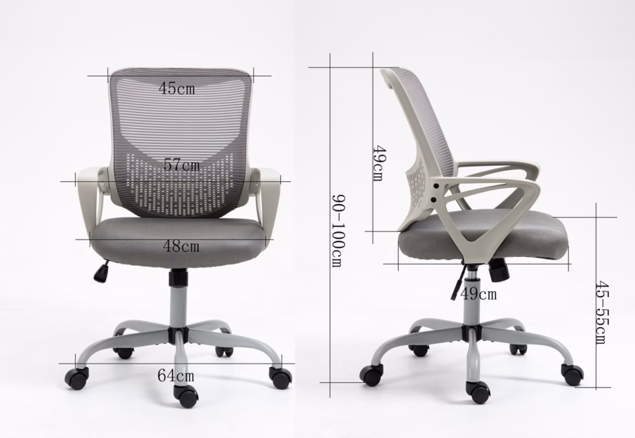 Võrkseljatugedega kontoritool Activejet YK507, hall, 45-55 cm istmekõrgus - 28