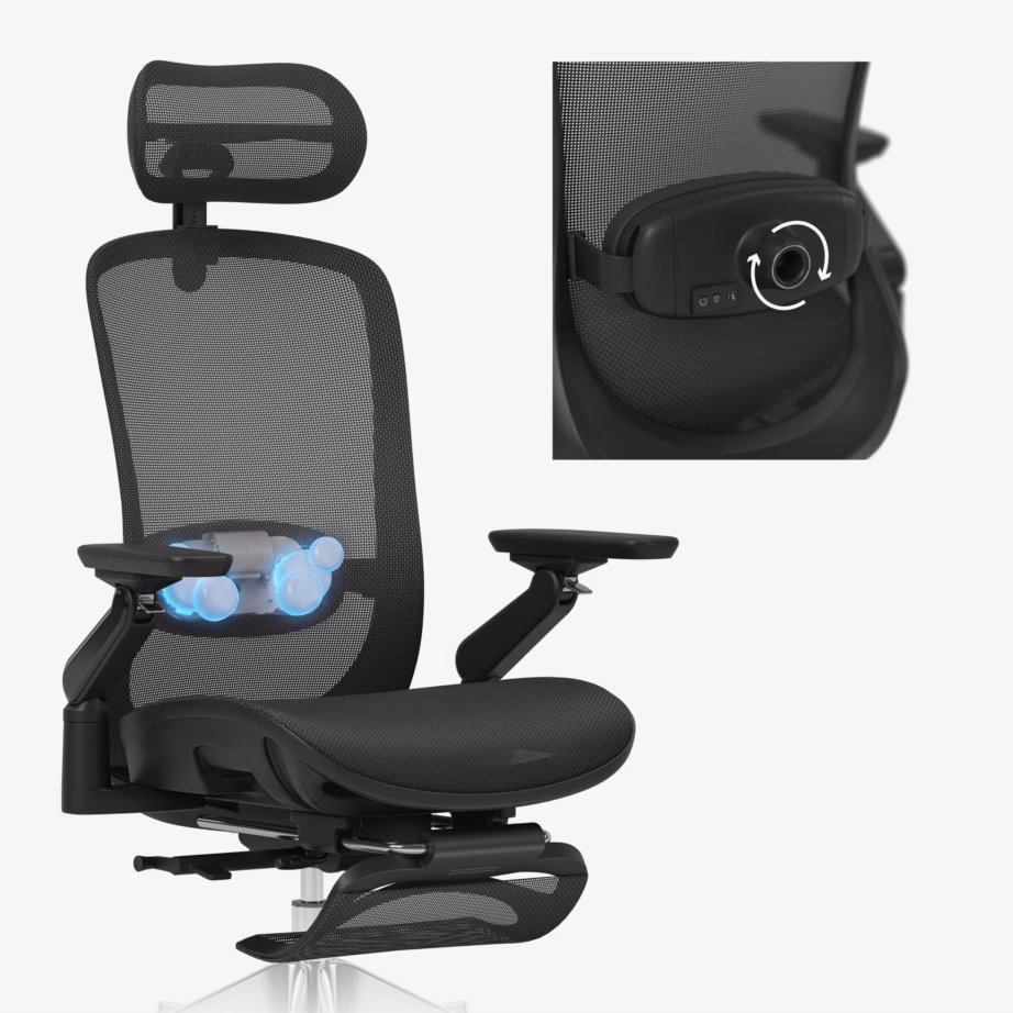 Massaažifunktsiooniga ergonoomiline kontoritool Mark Adler Leadpro 8.7, must - 12
