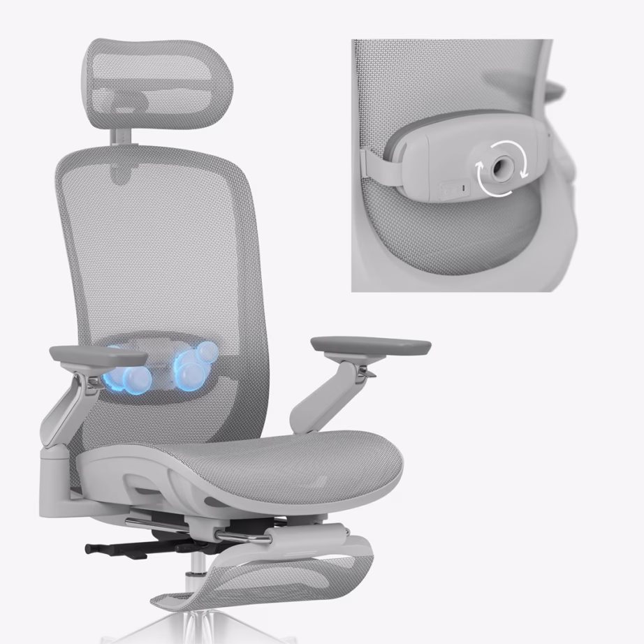 Massaažifunktsiooniga ergonoomiline kontoritool Mark Adler Leadpro 8.7, hall, 130 kg - 10