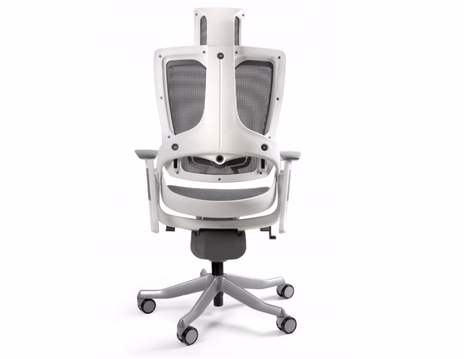Ergonoomiline kontoritool UNIQUE Wau 2 NW41, hall/valge võrk - 5
