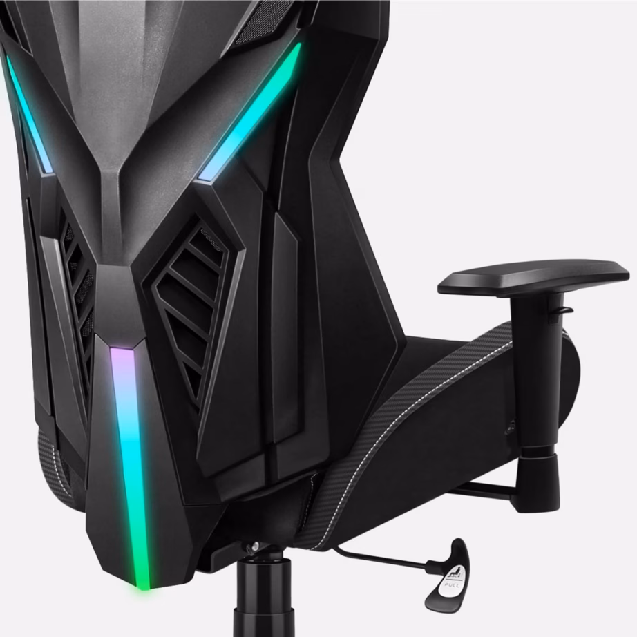 RGB-valgustuse ja ventilaatoriga arvutitool huzaro Combat 7.6, must - 5