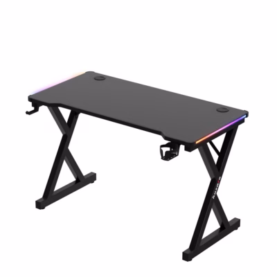 RGB-valgustusega arvutilaud huzaro Hero 2.3 RGB, 120 × 60 cm, must, 75 kg