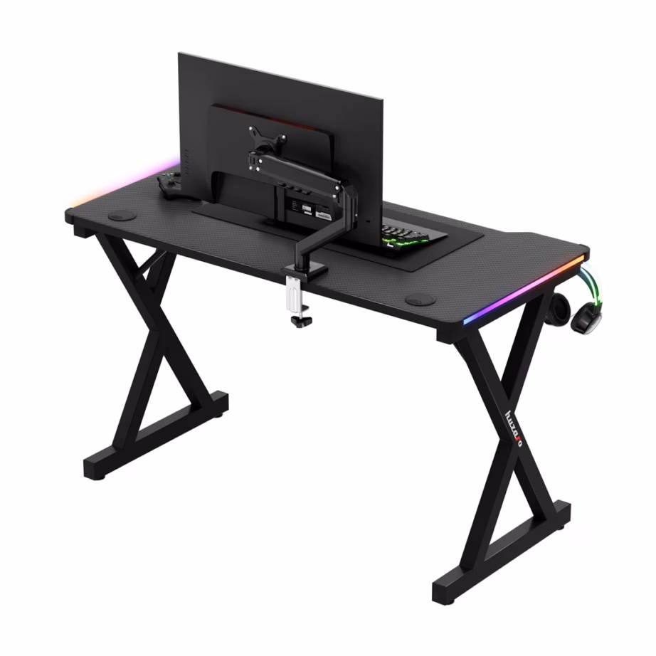 RGB-valgustusega arvutilaud huzaro Hero 2.3 RGB, 120 × 60 cm, must, 75 kg - 4