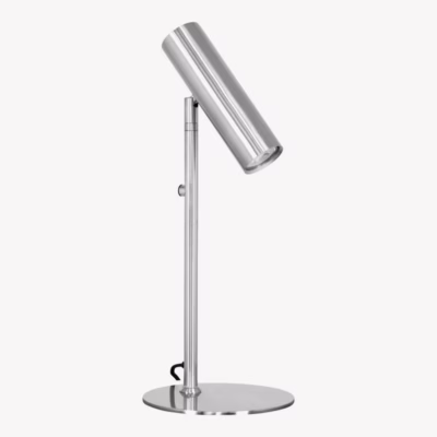 Hõbedane terasest laualamp Paris, 47 cm, 200 cm juhtmega