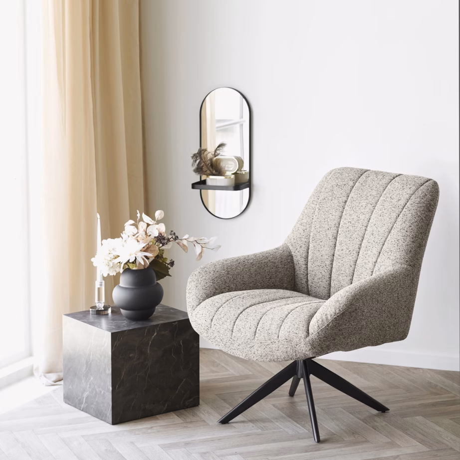 Hall lounge-tugitool pöördmehhanismiga, mustad metalljalad Grandola - 2