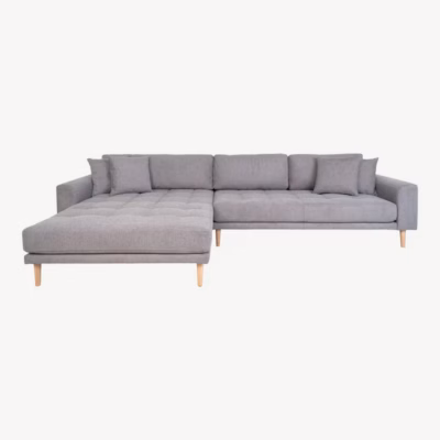 Helehall vasakpoolne lounge-nurgadiivan 4 padjaga Lido
