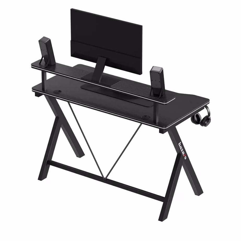 Huzaro Hero 1.9 Black 120×60 cm mängurilaud lisariiuli ja kaablihaldusega - 4
