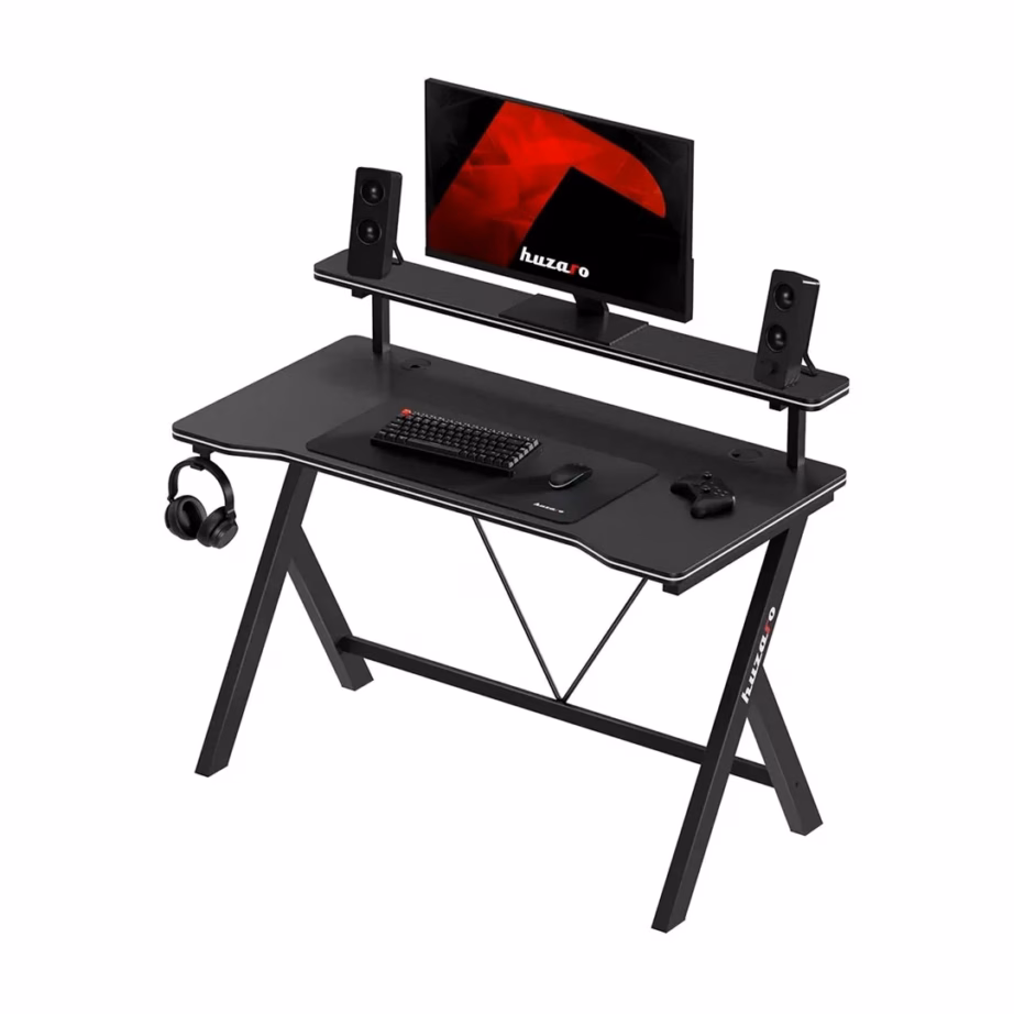 Huzaro Hero 1.9 Black 120×60 cm mängurilaud lisariiuli ja kaablihaldusega - 6