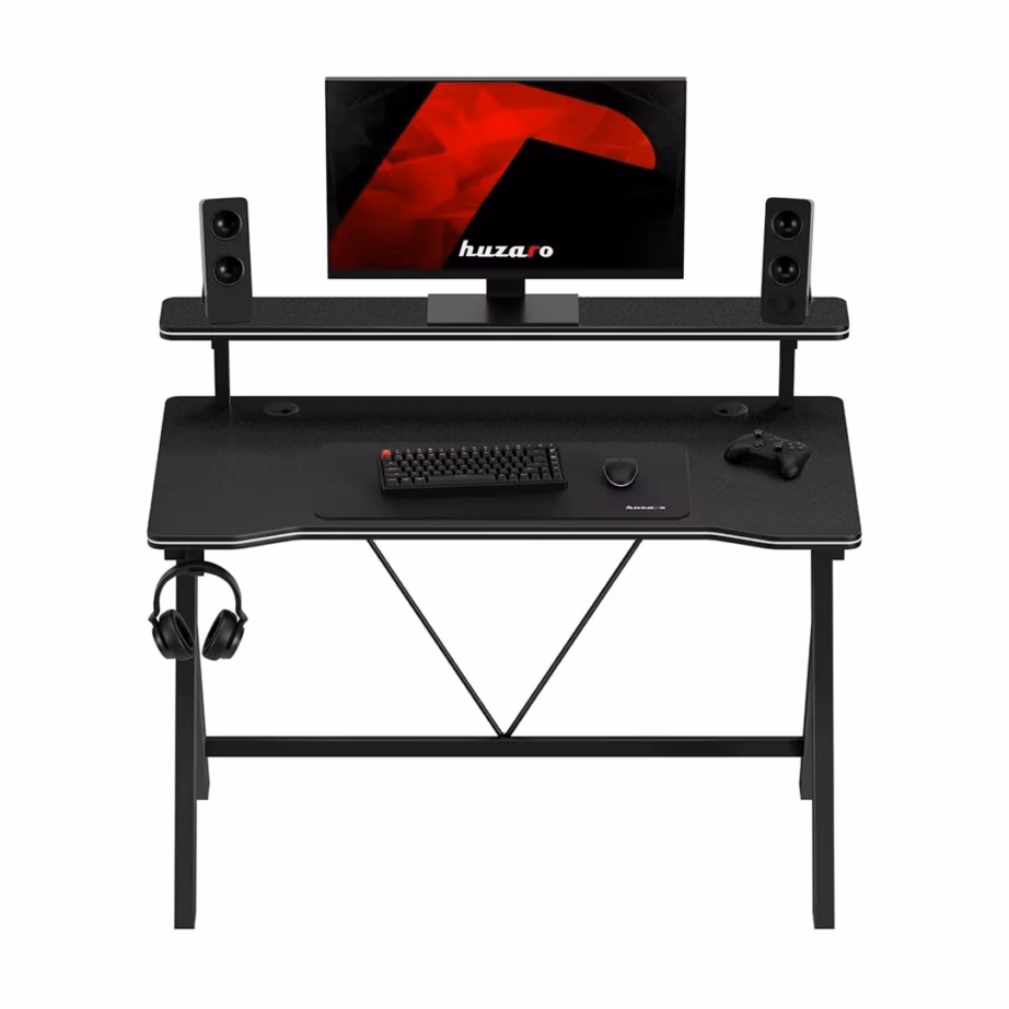 Huzaro Hero 1.9 Black 120×60 cm mängurilaud lisariiuli ja kaablihaldusega - 8
