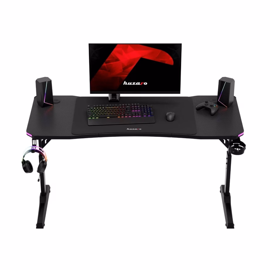 Huzaro Hero 3.6 RGB Black 140×60 cm reguleeritava kõrgusega mängurilaud LED-valgustusega - 12