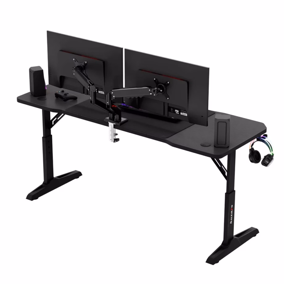 Huzaro Hero 4.6 Black 160×60 cm reguleeritava kõrgusega mängurilaud teraskarkassiga - 4