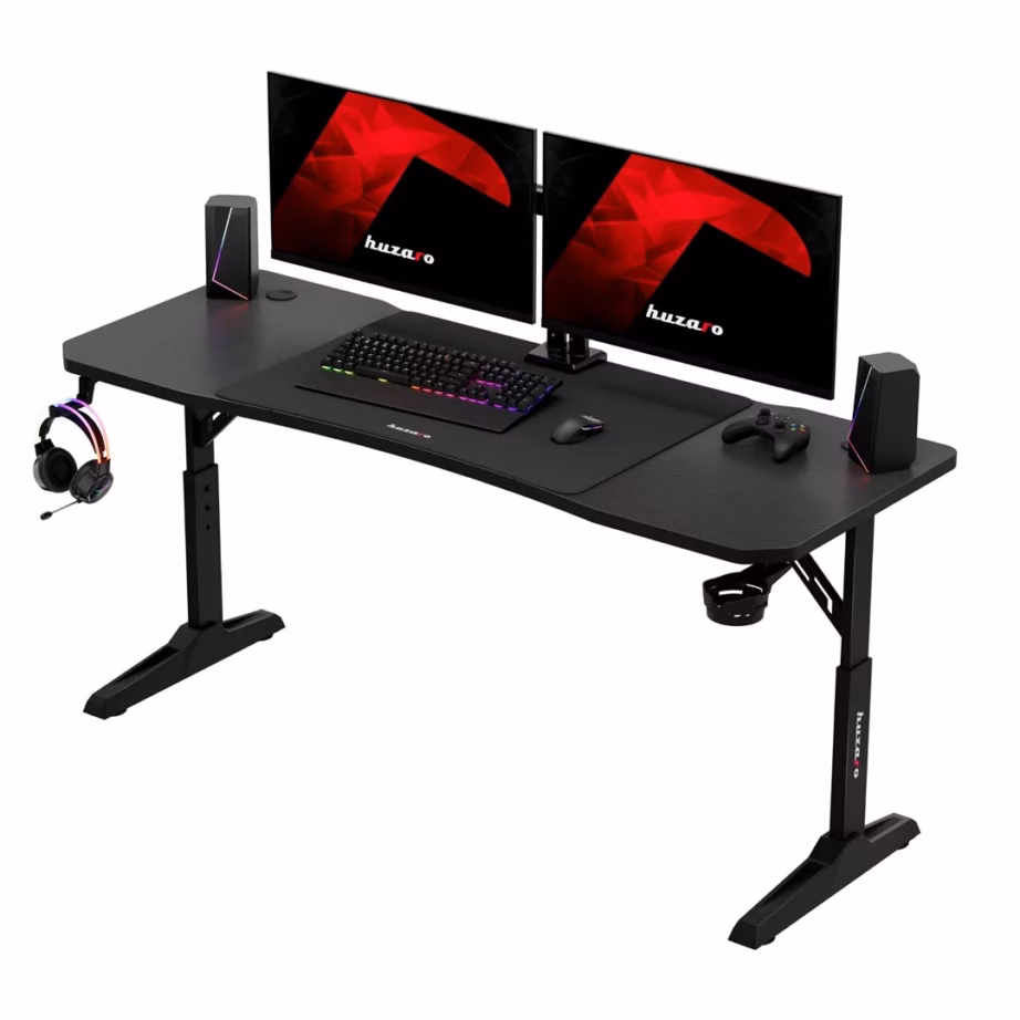 Huzaro Hero 4.6 Black 160×60 cm reguleeritava kõrgusega mängurilaud teraskarkassiga - 6