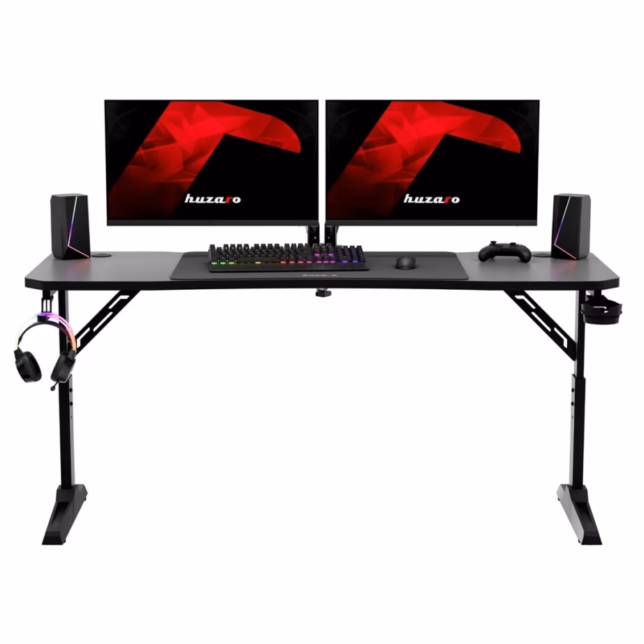 Huzaro Hero 4.6 Black 160×60 cm reguleeritava kõrgusega mängurilaud teraskarkassiga - 8
