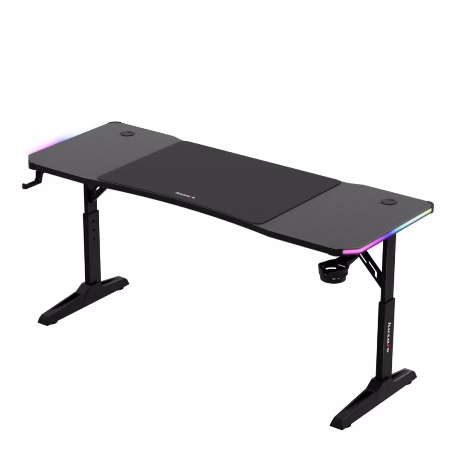Huzaro Hero 4.6 RGB Black 160×60 cm must mängurilaud RGB LED-valgustusega, reguleeritav kõrgus 56-79 cm - 3