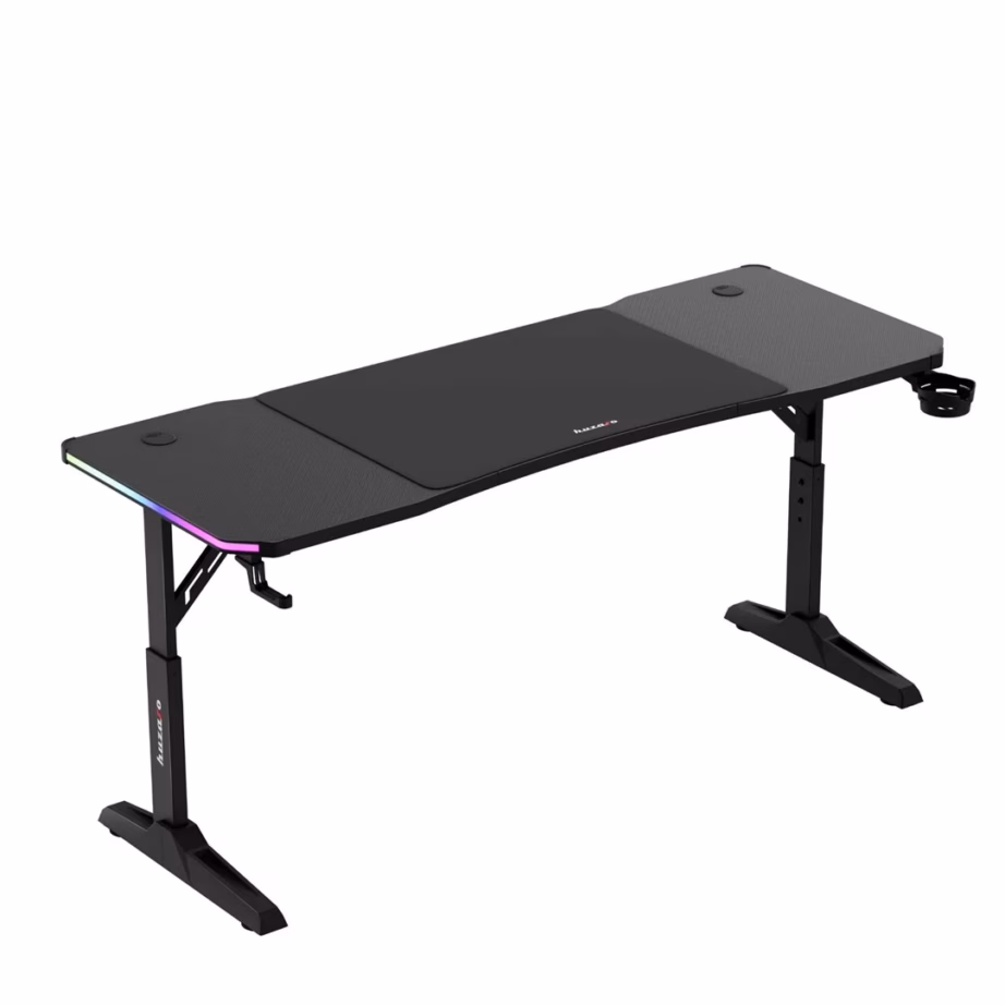 Huzaro Hero 4.6 RGB Black 160×60 cm must mängurilaud RGB LED-valgustusega, reguleeritav kõrgus 56-79 cm - 9