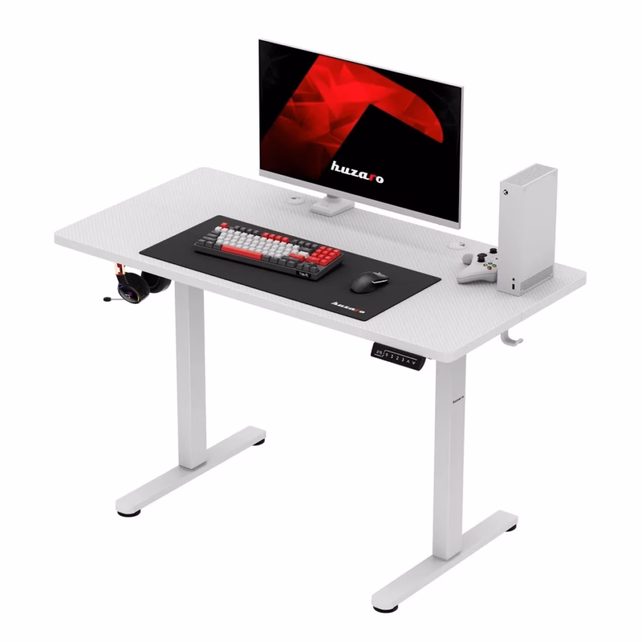 Huzaro Hero 8.1 White 120×60 cm elektriliselt reguleeritav valge mängurilaud mälufunktsiooniga - 2
