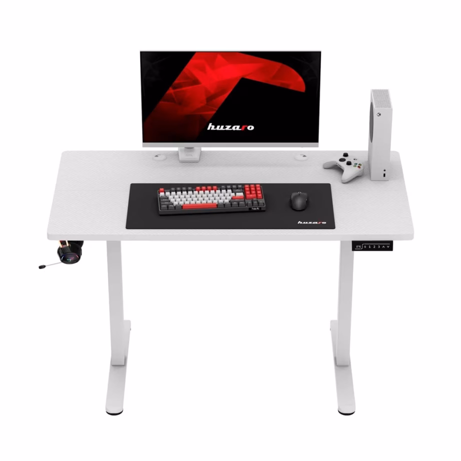 Huzaro Hero 8.1 White 120×60 cm elektriliselt reguleeritav valge mängurilaud mälufunktsiooniga - 8