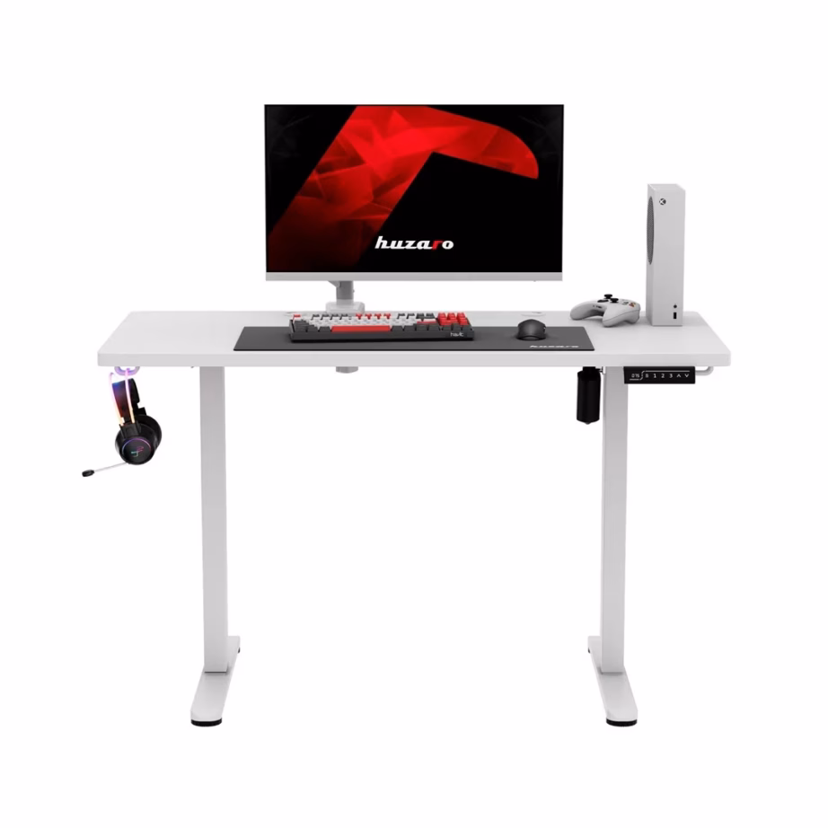 Huzaro Hero 8.1 White 120×60 cm elektriliselt reguleeritav valge mängurilaud mälufunktsiooniga - 10