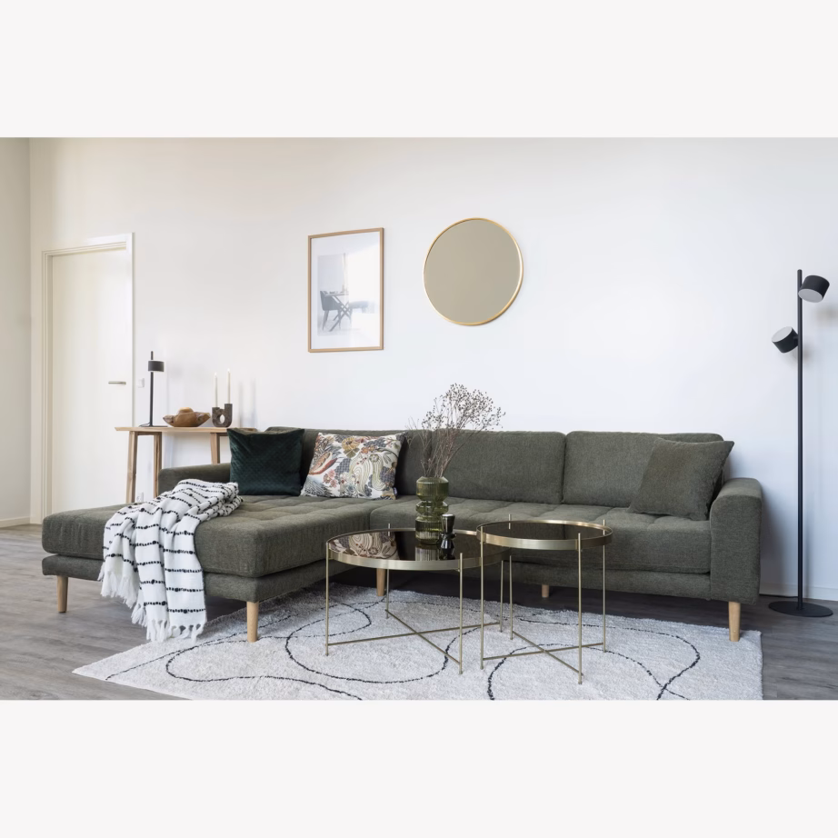 Klaasiga messingitoonis terasest ümmargune diivanilaud Venezia 48×48 cm - 9