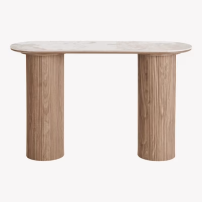 Konsoollaud keraamilise pealispinnaga, valge/pruun, 40×120 cm Athens