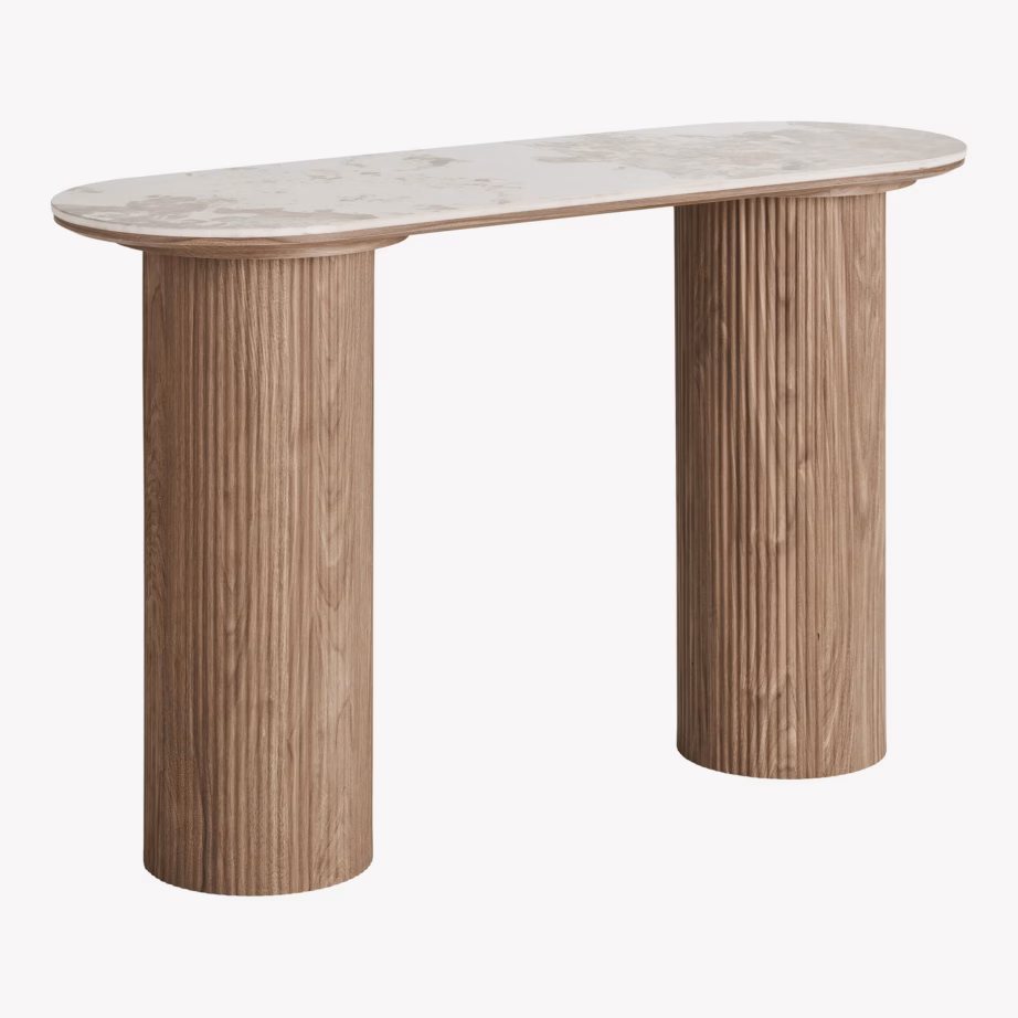 Konsoollaud keraamilise pealispinnaga, valge/pruun, 40×120 cm Athens - 3