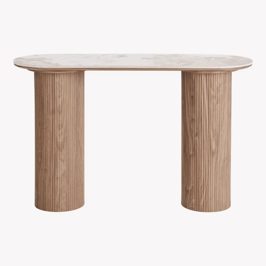 Konsoollaud keraamilise pealispinnaga, valge/pruun, 40×120 cm Athens - 6