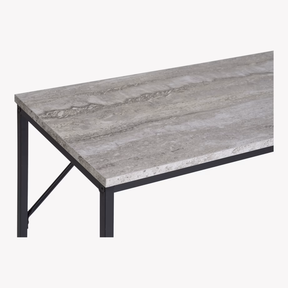 Konsoollaud travertiini imitatsiooniga, must raam, 110x26x80 cm, Vita - 5
