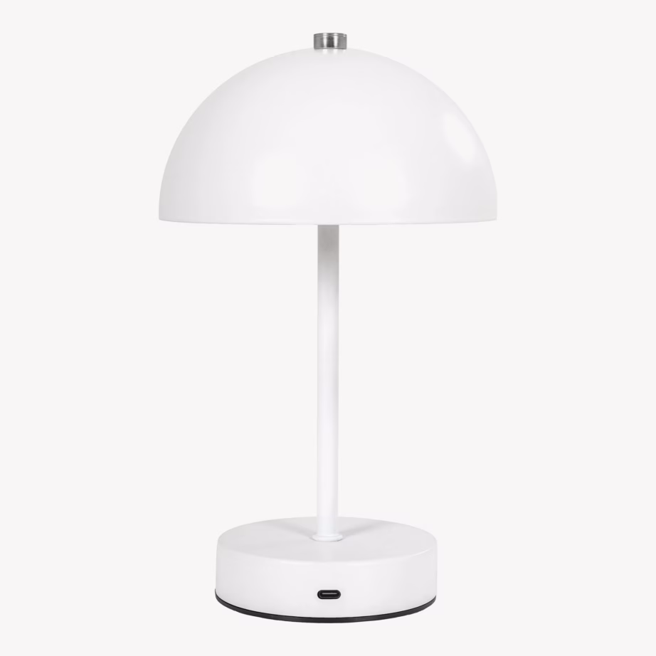 Laetav valge metallist laualamp USB-C ja 3 valgusastmega Holt - 3