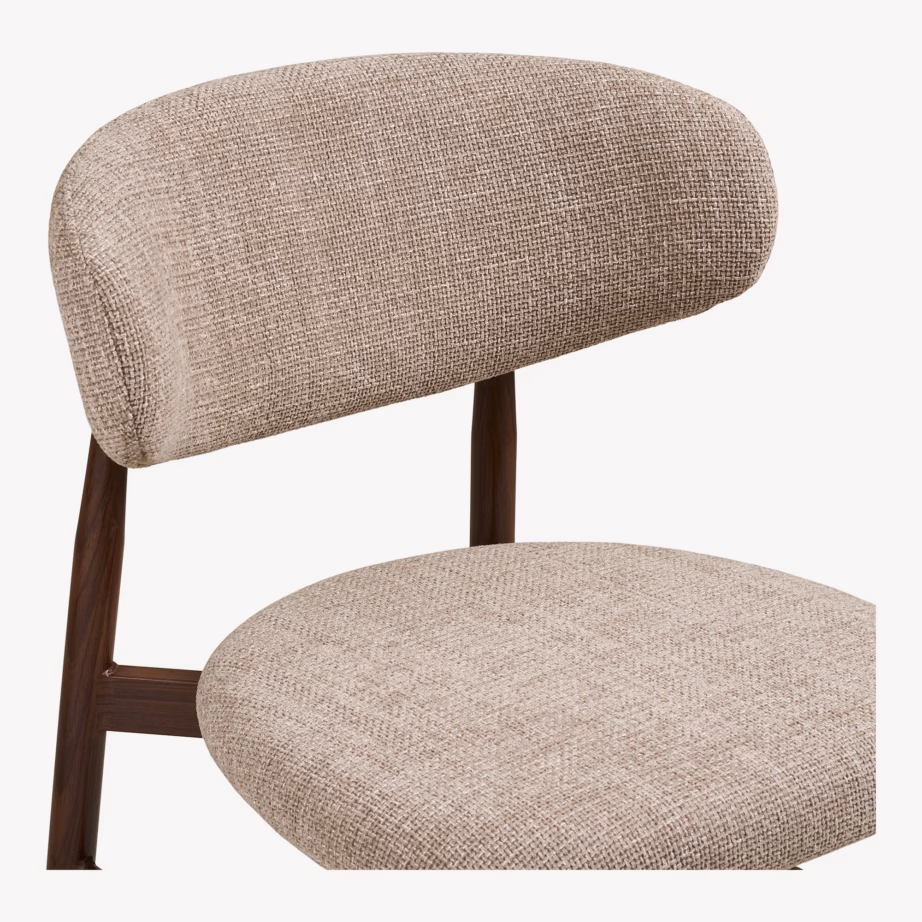 Liivakarva polsterdatud baaritool puidutooni metalljalgadel, istmekõrgus 65 cm, Levanto - 6