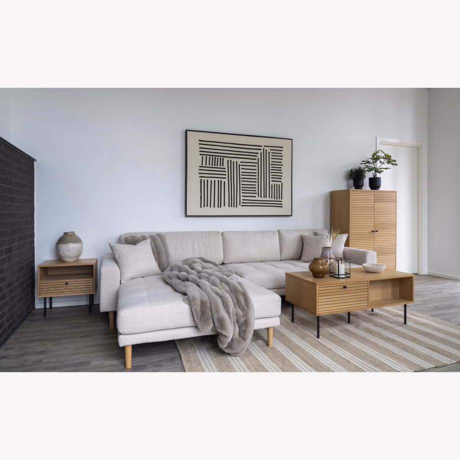 Liivakarva vasakpoolse lounge-osaga diivan Lido, 4 padjaga - 2