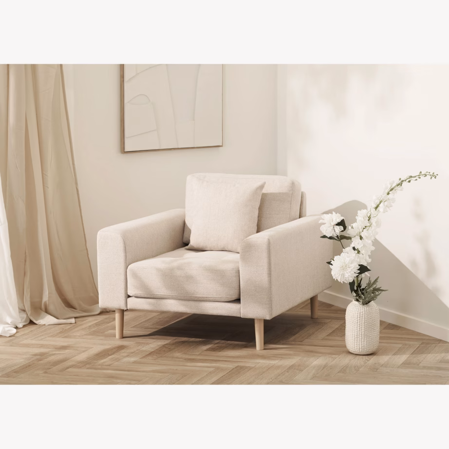 Lounge-tugitool liivakarva kangaga Lido, 92×90 cm - 2