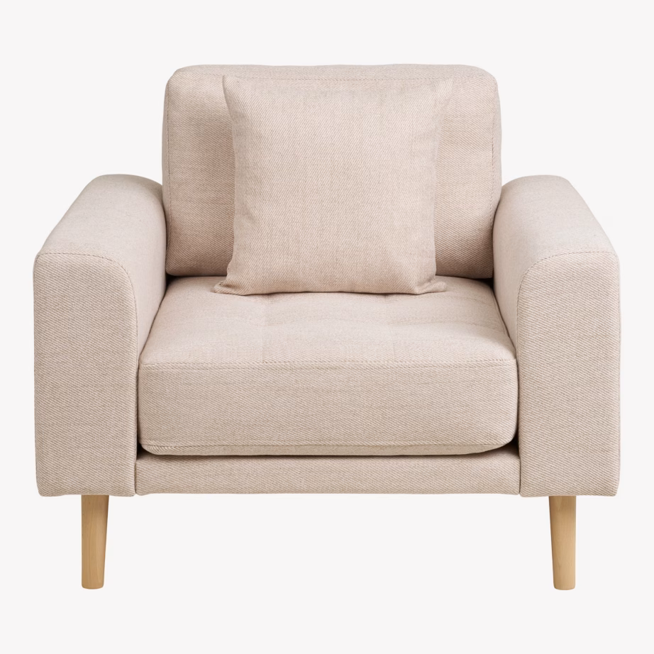 Lounge-tugitool liivakarva kangaga Lido, 92×90 cm - 3