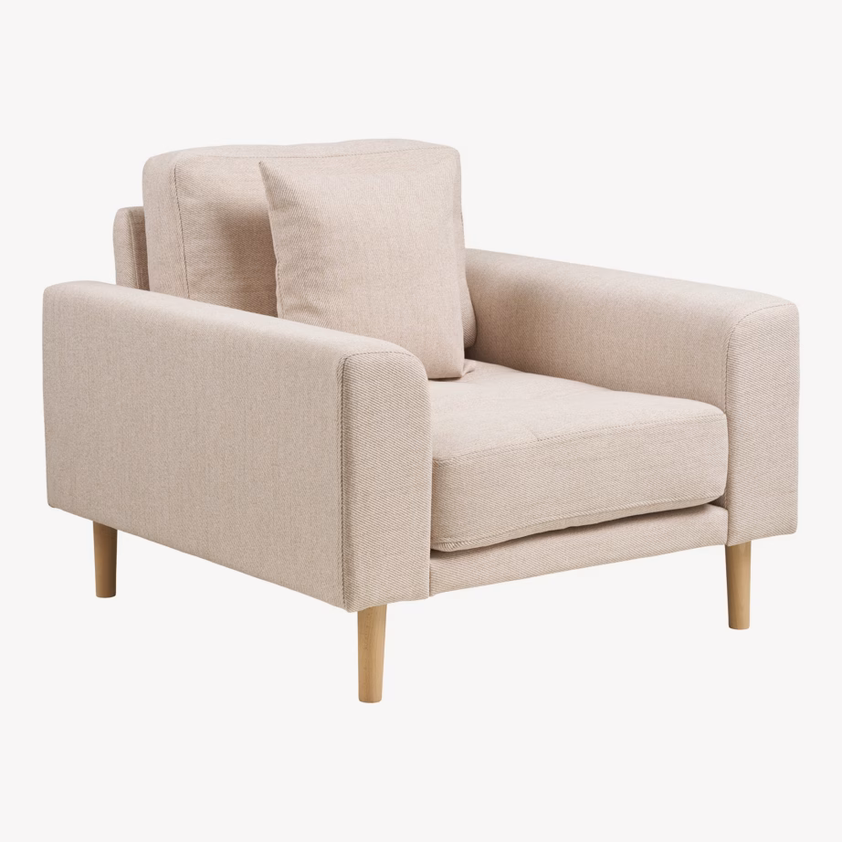 Lounge-tugitool liivakarva kangaga Lido, 92×90 cm - 7